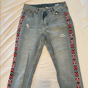 H&M size 12 jeans with cute details on the sides!